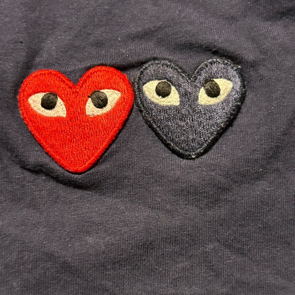 Comme des Garcons Play Double Heart T Shirt Unisex Medium XL Made In Japan - Picture 3 of 8